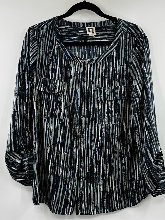 Anne Klein Tops - 3For$20 Anne Klein Striped Button-Front Women’s Top in Navy and White size: L